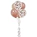 K KUMEED Rose Gold Confetti Balloons, Champagne Rose Gold Latex Balloons for Birthday, Weddings,Bridal Shower, Baby Shower, Bachelorette Party Decorations 30pcs,12 Inch