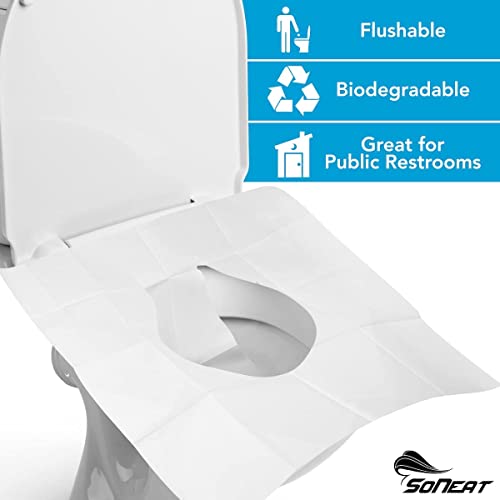 SoNeat Disposable Toilet Seat Covers 50 CT of XL Thick Flushable