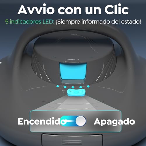 TALOSBO Pleco Se Pool Robot, 130 Mins of Powerful Cleaning, Fast Charging in 2.5 h, Double Traction Motors, Ideal for Above Ground Pools with Flat Bottom up to 85 m²