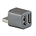 Cute USB Mini 2-Port USB 2.0 Hub Splitter (Dark Grey Metallic)