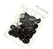 GANSSIA 13/16 Inch (20mm) Black Color Buttons Sewing Flatback Button Round Resin DIY Craft Pack of 80 PCS