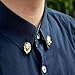 Gold Tone Cool Relief Lion Head Men Women Shirt Suit Collar Pin Badge Brooches