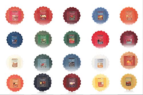 Yankee Candle Fall Wax Tarts Melts 12 Assorted in Storage Container Gift Box Plus Bonus Organza Sachet Bag - Autumn Christmas Bundle