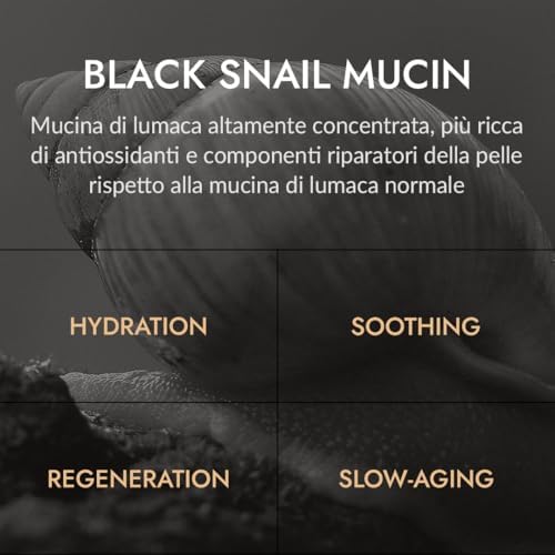 [Mizon] Crema alla Bava di Lumaca Nera (75ml) Crema Premium; Trattamento anti-invecchiamento; Cosmetico coreano con estratti di piante e mucina di lumaca nera (All in One Black Snail Cream)