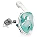 SeaFin Mask Full Face Snorkel Mask Technology. Tubeless Design. Anti-Fogging, Anti-Leaking. Adult and Youth Sizing. (S/M) (Green)