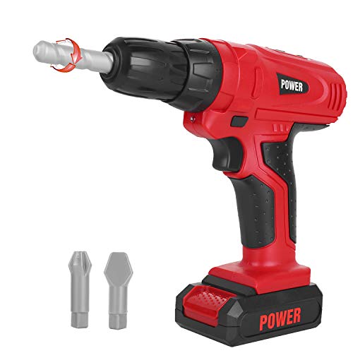 Young Choi's Kids Size Power Construction Toy Pack Tool Play Realistic Drill with Sound, Toddlers Pretend Play Yard Work Lawn Equipment Plastic Drill Toy for Boys Garden Tool - Thumbnail 4