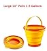 Large Foldable Pail Bucket Set of 3 Collapsible Buckets Multi-Purpose for Beach, Camping Gear Water and Food Jug, Dog Bowls, Cats, Dogs and Puppys, Camping and Fishing Tub (1.5 Gallons / 5 Liters)