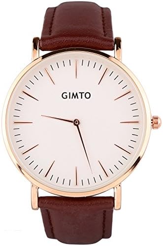 SIYL Classic Men's Wrist Watch with Elegant White Dial|Soft Brown Leather Strap|30M Waterproof|Gift Box