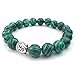 KONOV Natural Energy Stone Beads Gemstone Malachite Mens Womens Bracelet, 10mm Buddha Mala, Green