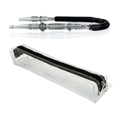 Hookah Hose Plastic Washable Stretchable Retractable Compressible Shisha Chicha Narghile With Travel Bag (1, Black)