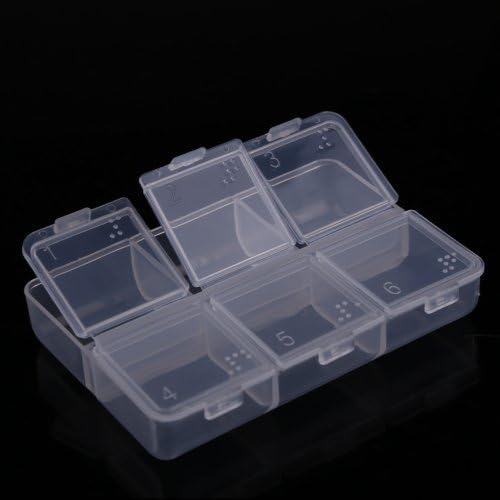 Pyracin(TM) Mini Portable Empty Braille 6 Cells Pill D-rug Storage Case Box for pills nail art small jewelry Sealed storage
