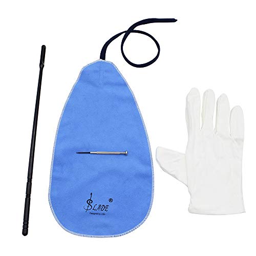 Flute Cleaning tools Kit Set with Cleaning Cloth,Stick,Screwdriver and Gloves