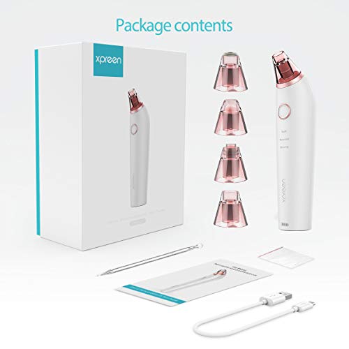 Blackhead Remover Vacuum Facial Pore Cleanser Electric Acne Comedone Extractor Kit USB Rechargeable Blackhead Suction Tool with 4 Changeable Functional Probes