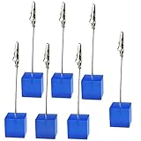 SAIKA Photo Memo Clip Resin Holder Stand 7pcs for Fujifilm Instax Mini Film Photos/ Notes/ Business Card/ Card/ Message Bar/ Postcard/ Mission Card/ Memorandum (Blue)