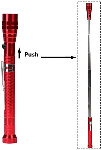 LED Flashlight Portable Flashlight Extendable Telescopic Pickup Tool with Flex Head LED Flashlight for Outdoor Sports or Gifts, Black