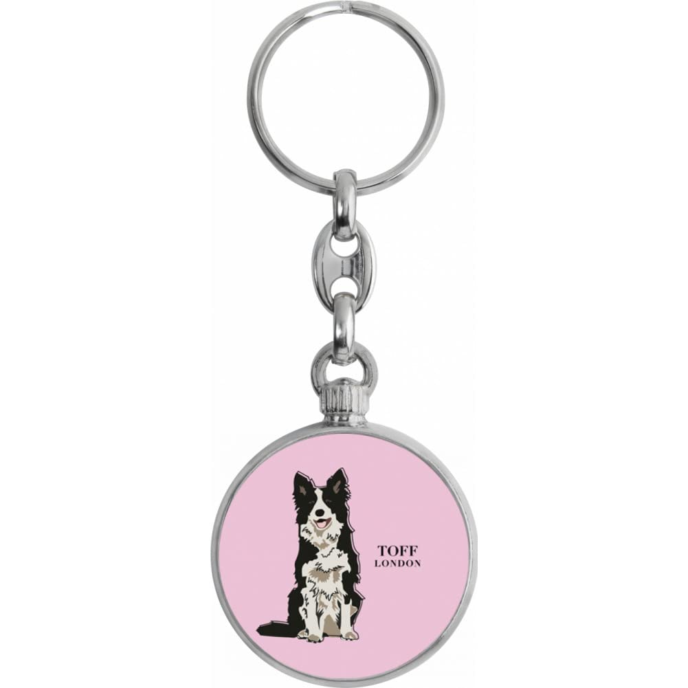 Toff London Black And White Border Collie Dog Keyring