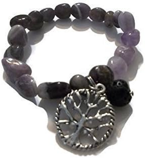 Amethyst Gemstone Stretch Oil Diffuser Bracelet