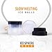 Bella Amazing- Ice Ball Molds, 2.5 Inch Round Ice Cube Molds. This Stackable Slow Melting Ice Sphere Molds are perfect for Whiskey, Scotch, Bourbon, Spirits, or any Drink (4, Black) (4, Clear)