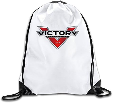 Usa Victory Motorcycle Logo White Drawstring Backpack Sport Bag For Men & Women