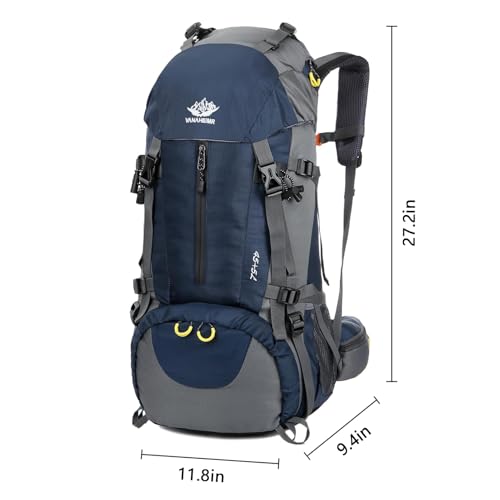 50L Hiking Backpack, Waterproof Camping Essentials Bag with Rain Cover, 45+5 Liter Lightweight Backpacking Back Pack (50L)