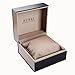BUREI Men's Luminous Day and Date Automatic Watch with Black Calfskin Band, Silver Bezel Black Dial