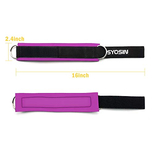 image for SYOSIN Ankle Straps for Cable Machines - Ankle Cuffs with Reinforced D