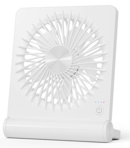 Desk Fan, Rechargeable Battery Operated, 3 Speeds Ultra Quiet Strong Wind