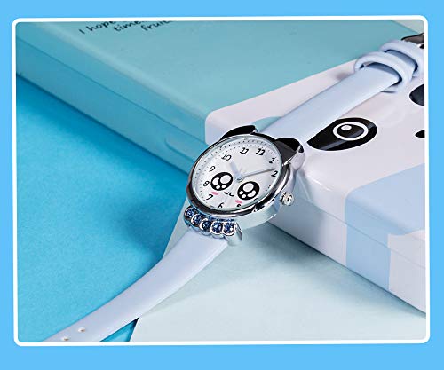 XYWL Niña Reloj Niño Chispeante Ojos Lindos Diamante Impermeable Cuero Reloj Lindo Niño Niño Reloj Reloj Reloj - Imagen 4