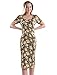 TAM WARE Women's Sweetheart Short Sleeve Midi Dress TWCWD053-KHAKIYELLOW-US L