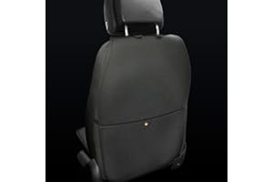 HONCENMAX HCMAX 2 Pack Kick Mat Car Seat Back Protector Waterproof Easy to Clean Multifunctional Organizer Storage Bag Travel Accessory PU Leather Black