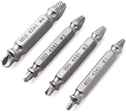 Klimerry Damaged Screw Remover Set Made From H.S.S.4341# Easily Remove Stripped or Damaged Screws (Sliver)