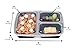 3 Compartment BPA Free Meal Prep Containers. Reusable Plastic Food Containers with Lids. Stackable, Microwavable, Freezer & Dishwasher Safe Bento Lunch Box Set + EBook (7, 3 Comp Raised Lids)