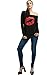 MAGICMK Woman’s Sweatershirt Lips Print Causal Offer The Shoulder Slouchy Pullover
