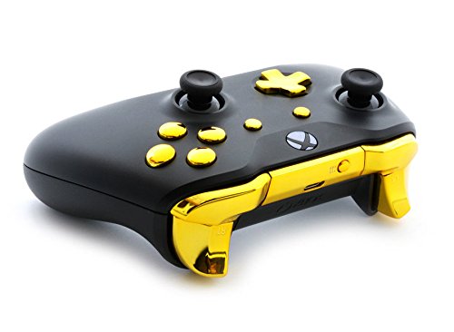 "Black/Gold" Xbox One S / X Rapid Fire Custom Modded Controller 40 Mods for All Major Shooter Games WW2 (with 3.5 jack)