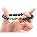 Dolland Men Women Lava Rock 7 Chakras Beads Bracelet Elastic Rope Natural Stone Yoga Meditation Bracelet Bangle