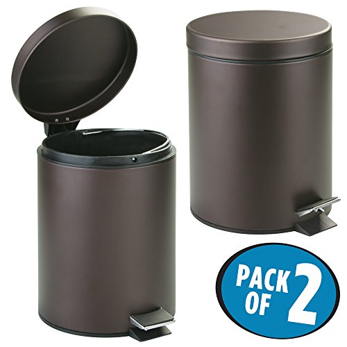 5 Liter Round Small Steel Step Trash Can Wastebasket, Garbage Container