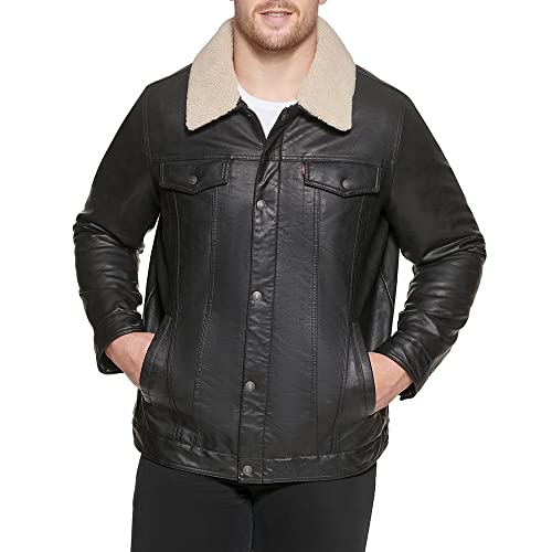 Faux Leather Trucker Jacket 