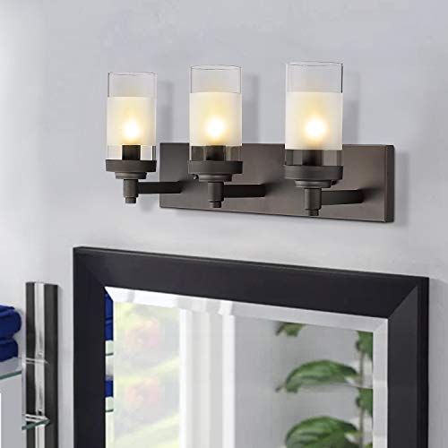 Emliviar 3Light Bathroom Vanity Light Fixtures, Oil Rubbed Bronze