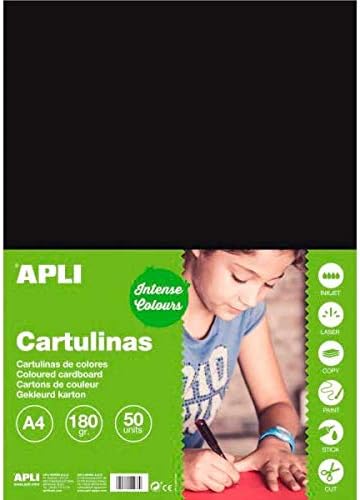 Apli 014253 210 x 297 mm Card - Black (Pack of 50), 210 mm x 297 mm - Image 3