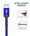 USB C Cable Fast Charging,JSAUX 3-Pack(1ft+3.3ft+6.6ft) USB A to Type C Charger Nylon Braided Cord Compatible with Samsung Galaxy S10 S9 S8 Plus Note 10 9 8,Moto Z,LG V20 G6 G5,Switch and More(Blue)