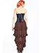 Steampunk Victorian Cosplay Costume Womens High-Low Show Girl Skirt C1367 (Chocolate) (Medium)