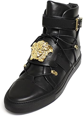 Amazon ヴェルサーチ スニーカー メンズ 靴 ハイカットレザー シューズ 並行輸入品 43 約28cm スニーカー