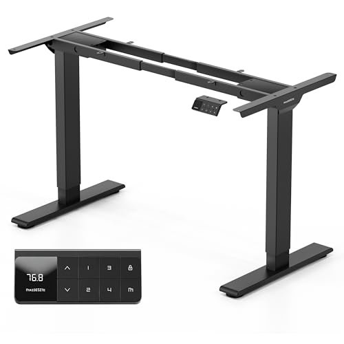 MAIDeSITe T2 Height-Adjustable Desk Frame with 2 Motors, Electric Powerful Table Frame, Height Adjustable with 4 Memory Controls, 125 kg Load Capacity, Anti-Collision System