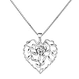 CoolJewelry Sterling Silver Family Tree of Life Heart Pendant Necklace