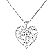CoolJewelry Sterling Silver Family Tree of Life Heart Pendant Necklace
