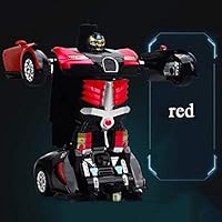 LLDDP Deformation Robot Wireless Four-Wheel Drive Drift Toy Sports car Model Very Large Induction Remote Control Deformation car Robot Remote Control car Deformed Toy Model (Color : Red)