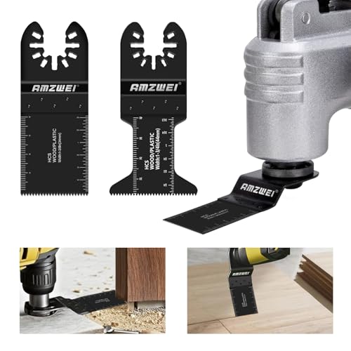 AMZWEI 50PCS Oscillating Tool Blades, Professional Universal Titanium Multitool Blades for Wood Metal, Quick Release Compatible with Dewalt Ryobi Milwaukee Rockwell Fein