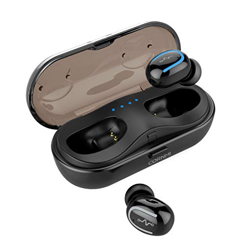 CORNMI True Wireless Earbuds in-Ear Stereo Bluetooth Headphones Noise Cancelling Headsets Earphones Mini Wireless Headphone Earbuds – Black