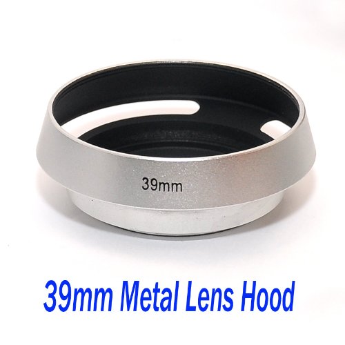 EasyFoto 39mm Silver/ Chrome Curved Vented Metal Lens hood for Leica, Contax Zeiss, Voigtlander Lens