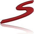 S - LOGO Rear Trunk Boot Lid Hatch Tailgate Emblem Badge for Porsche 911 Cayenne Carrera Turbo Panamera Boxster (S-Red)